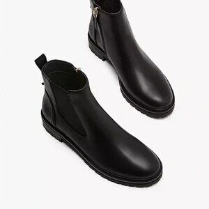 Kate Spade Boots Black Leather Ankle Booties Combat size 9 B Everlee Elevate you